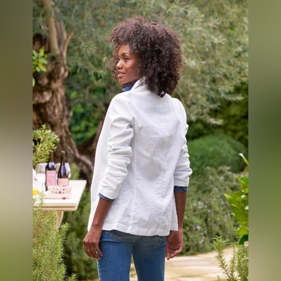 Frank & Eileen White Dublin Tailored Blazer in Italian Performance Linen small - Picture 3 of 9